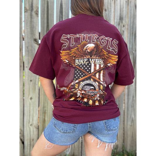 NWT 2019 Sturgis Bike Week Motorcycle Rally Eagle Graphic Tee Large