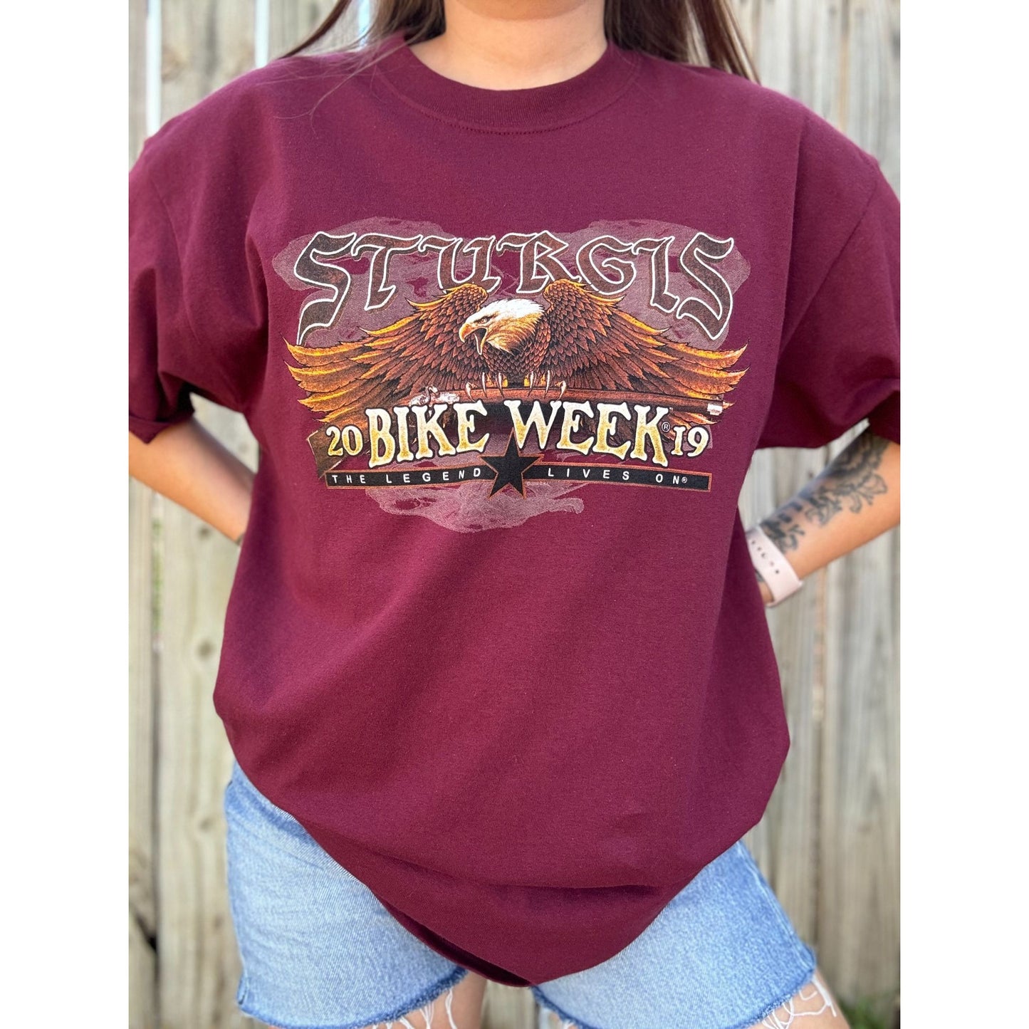 NWT 2019 Sturgis Bike Week Motorcycle Rally Eagle Graphic Tee Large