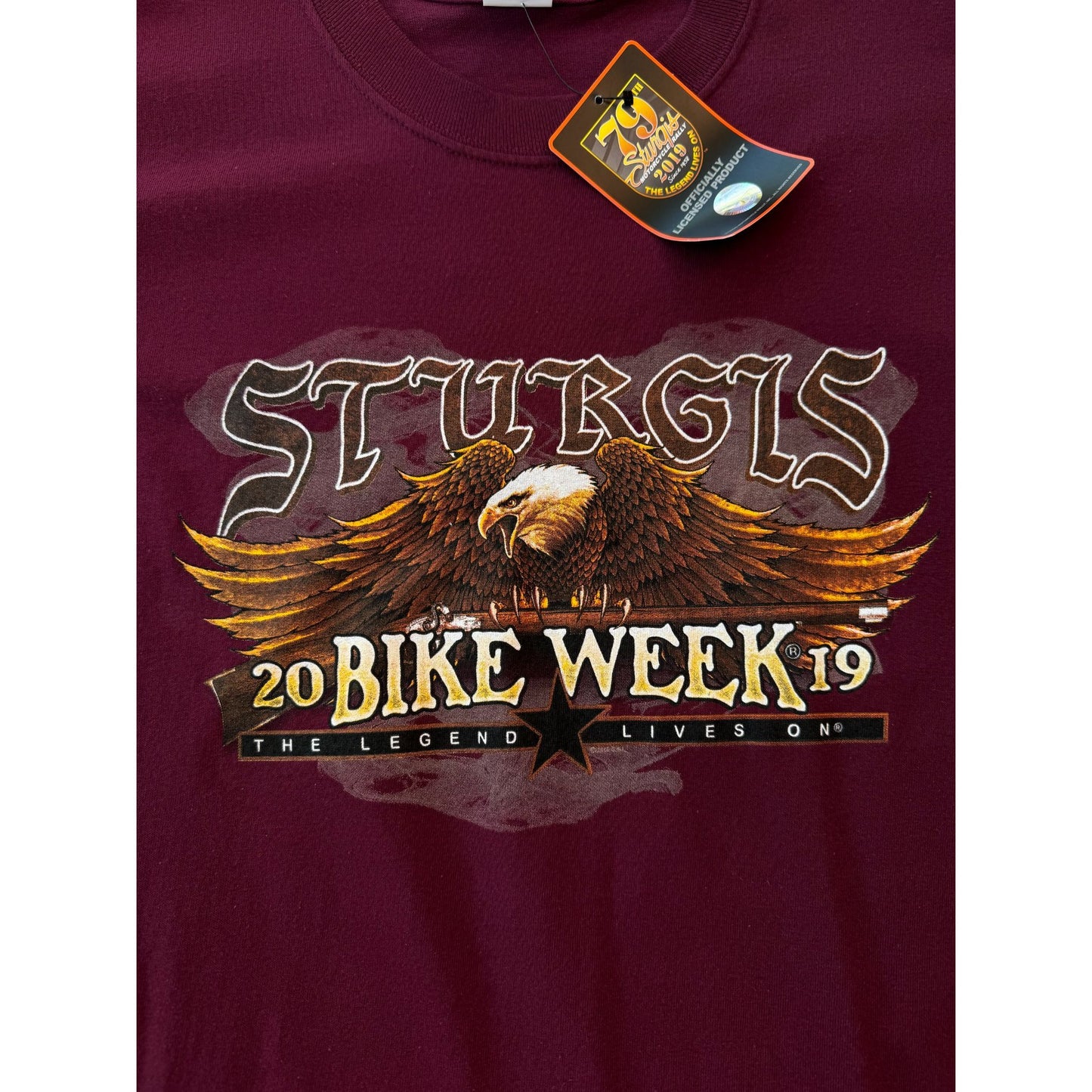 NWT 2019 Sturgis Bike Week Motorcycle Rally Eagle Graphic Tee Large