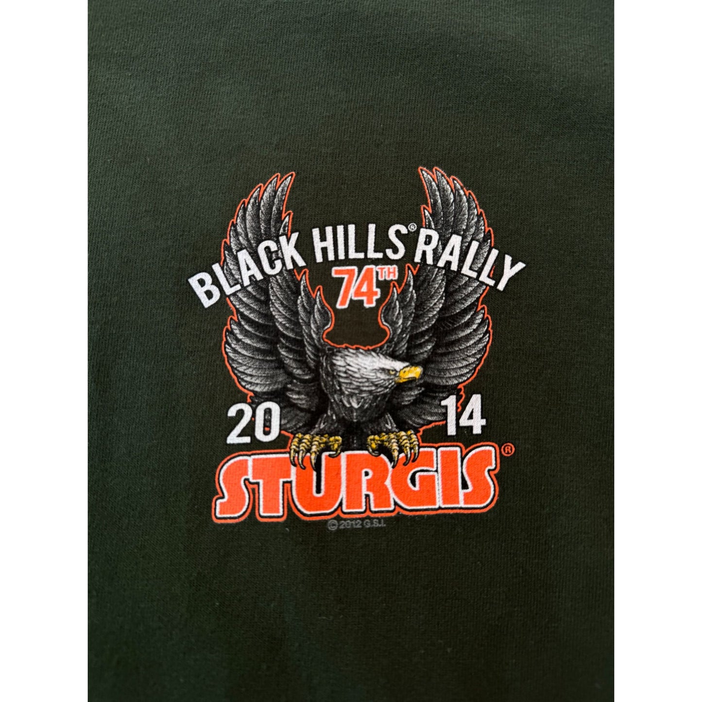 NWT 2013 Sturgis 76th Black Hills Rally Eagle Motorcycle Graphic Tee Large