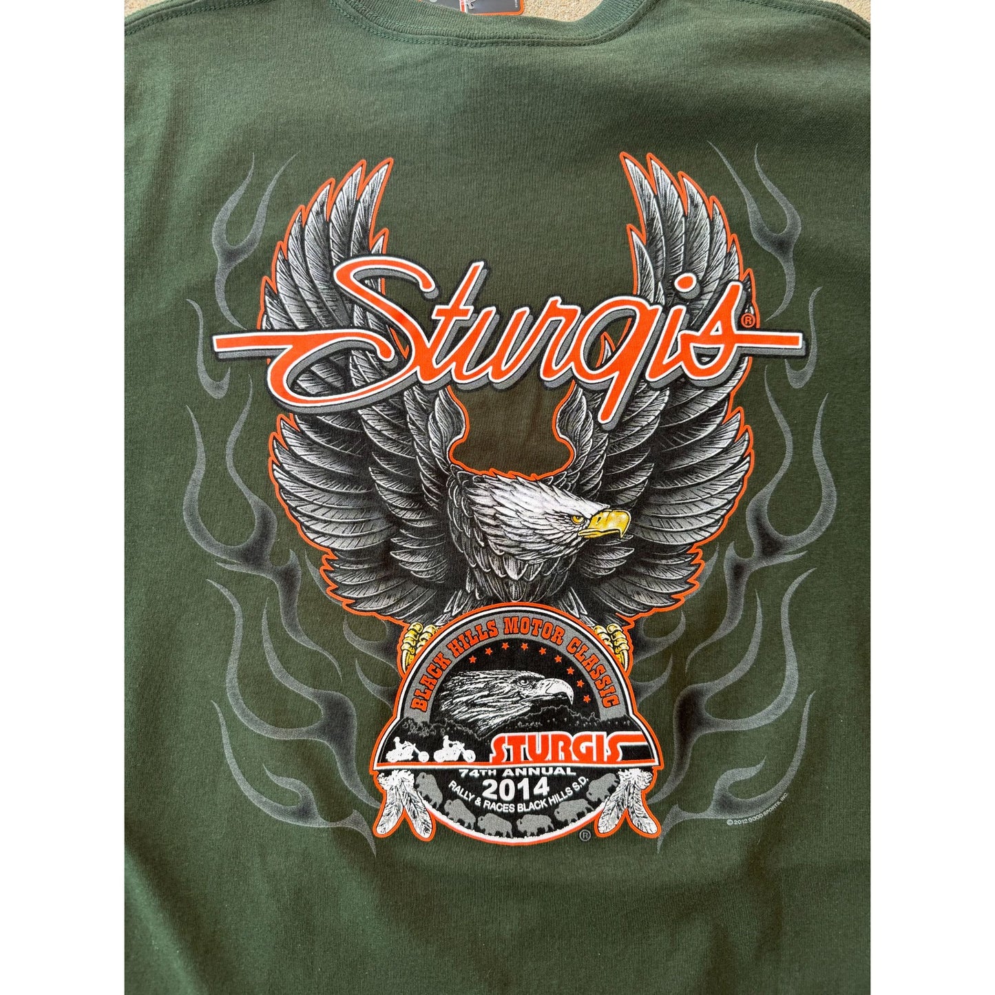 NWT 2013 Sturgis 76th Black Hills Rally Eagle Motorcycle Graphic Tee Large