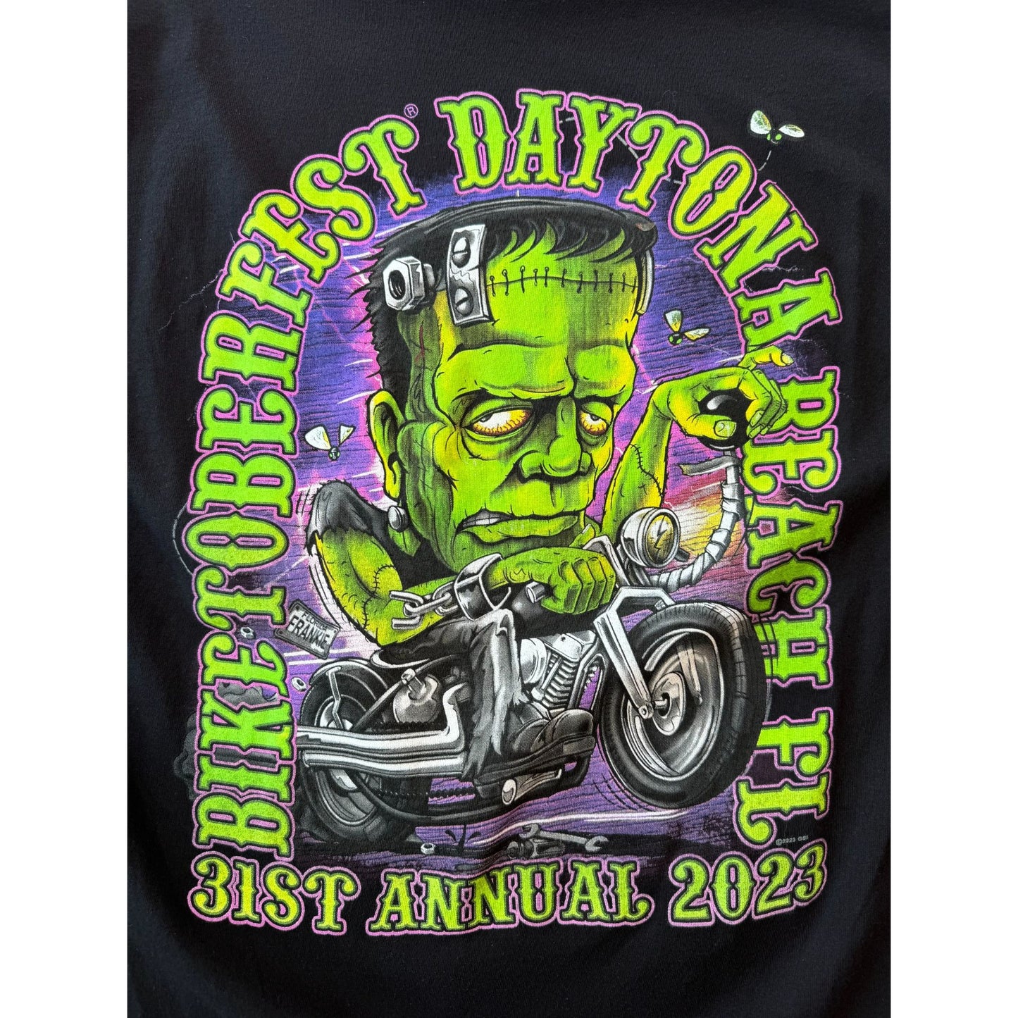 NEW 2013 Biketoberfest Daytona Beach Frankenstein Motorcycle Graphic Tee Large