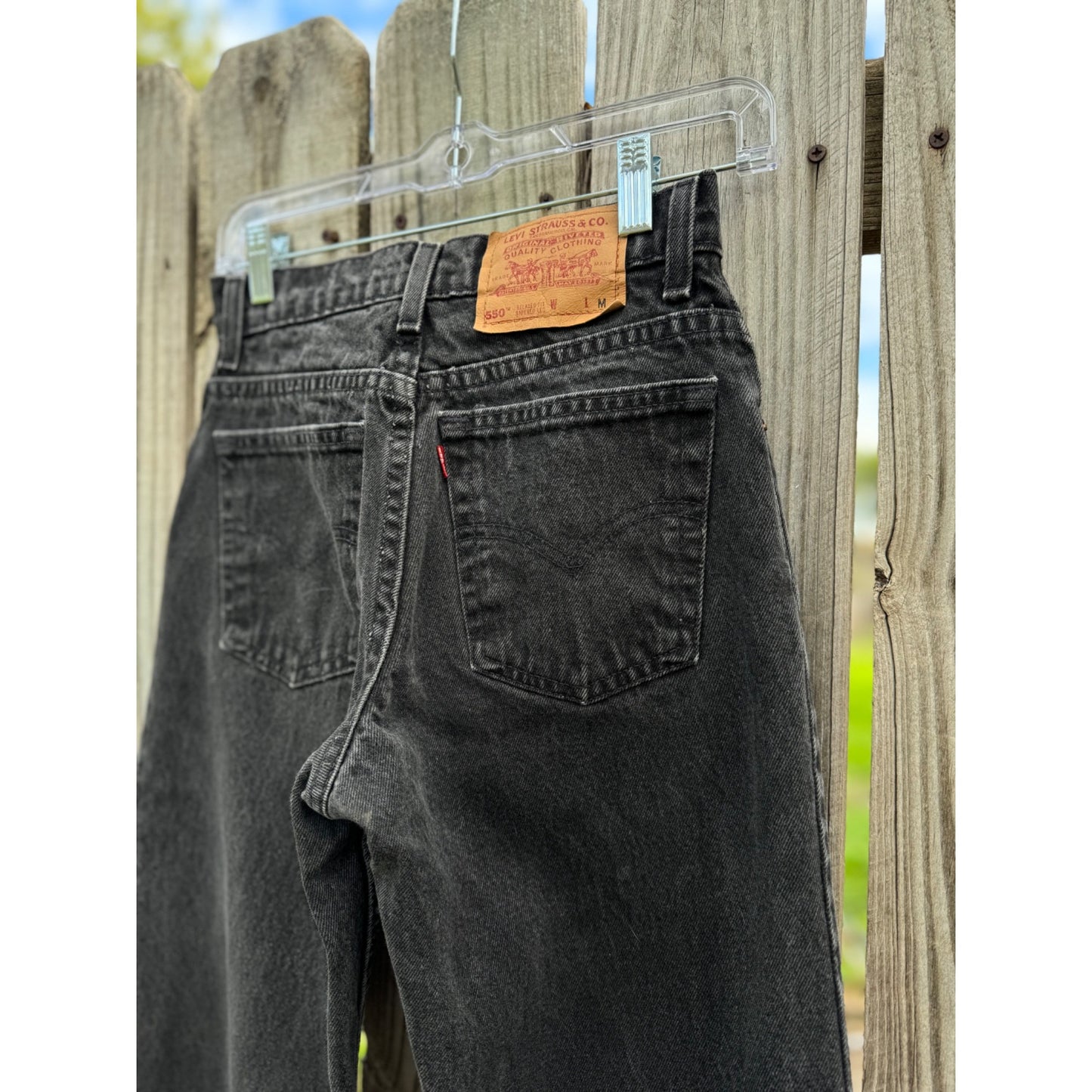 90's Levi's 550 Relaxed Fit Tapered Leg Black Denim Jeans 5
