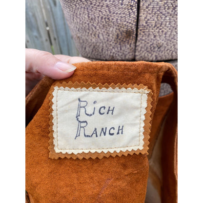 70's Rich Ranch Pig Suede Leather Vest & Skirt Set