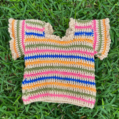 70’s Handmade Crotchet Striped Top