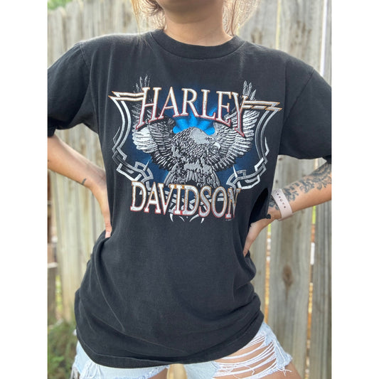 00' Harley Davidson Hempstead NY Eagle Graphic Motorcycle Tee T-Shirt M