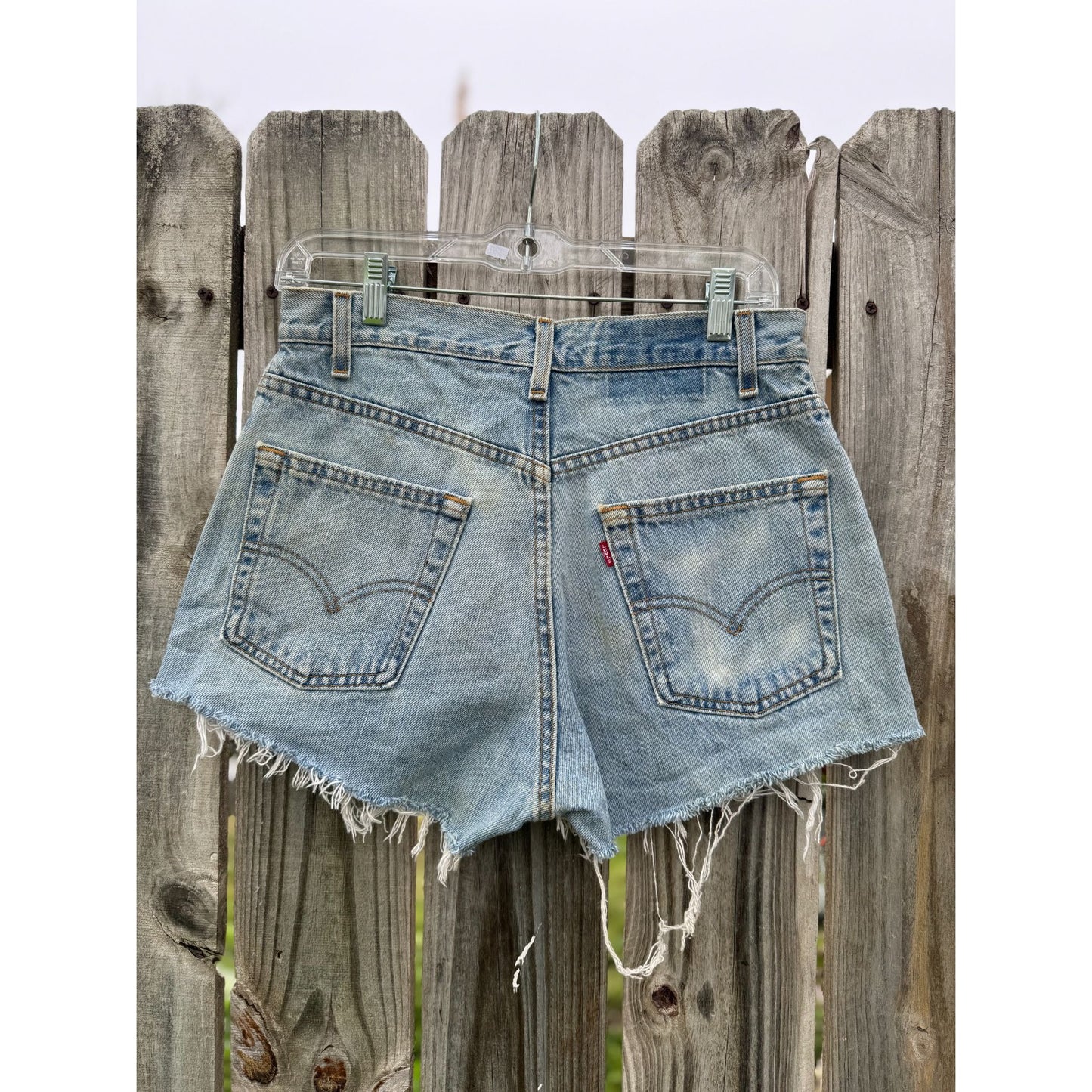 90's Levi's Medium Wash Cut Off Raw Hem Denim Jean Shorts 29" Waist