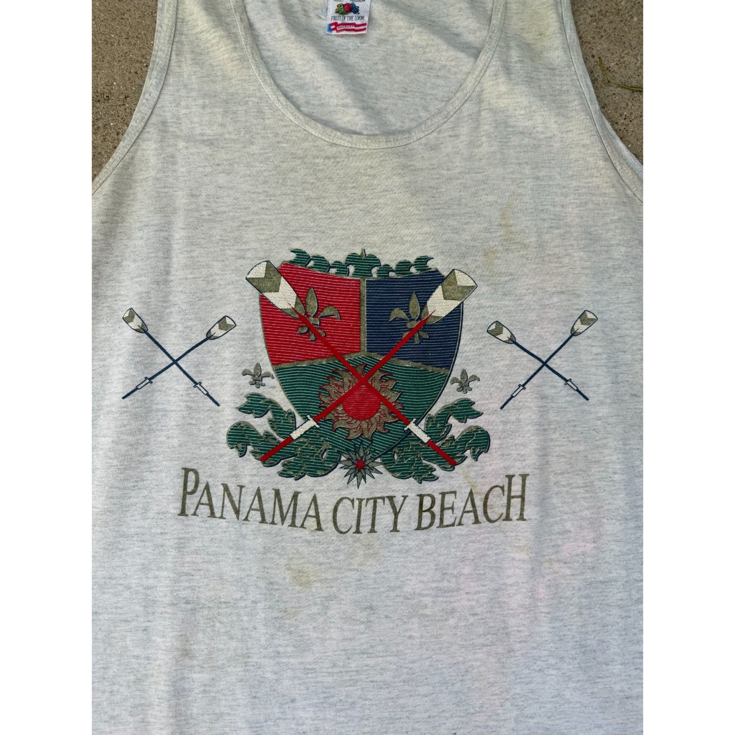 90's Panama City Beach Single Stitch Graphic Tank Top Large