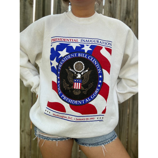 90's Presidential Inauguration Clinton Gore Graphic Sweatshirt Large