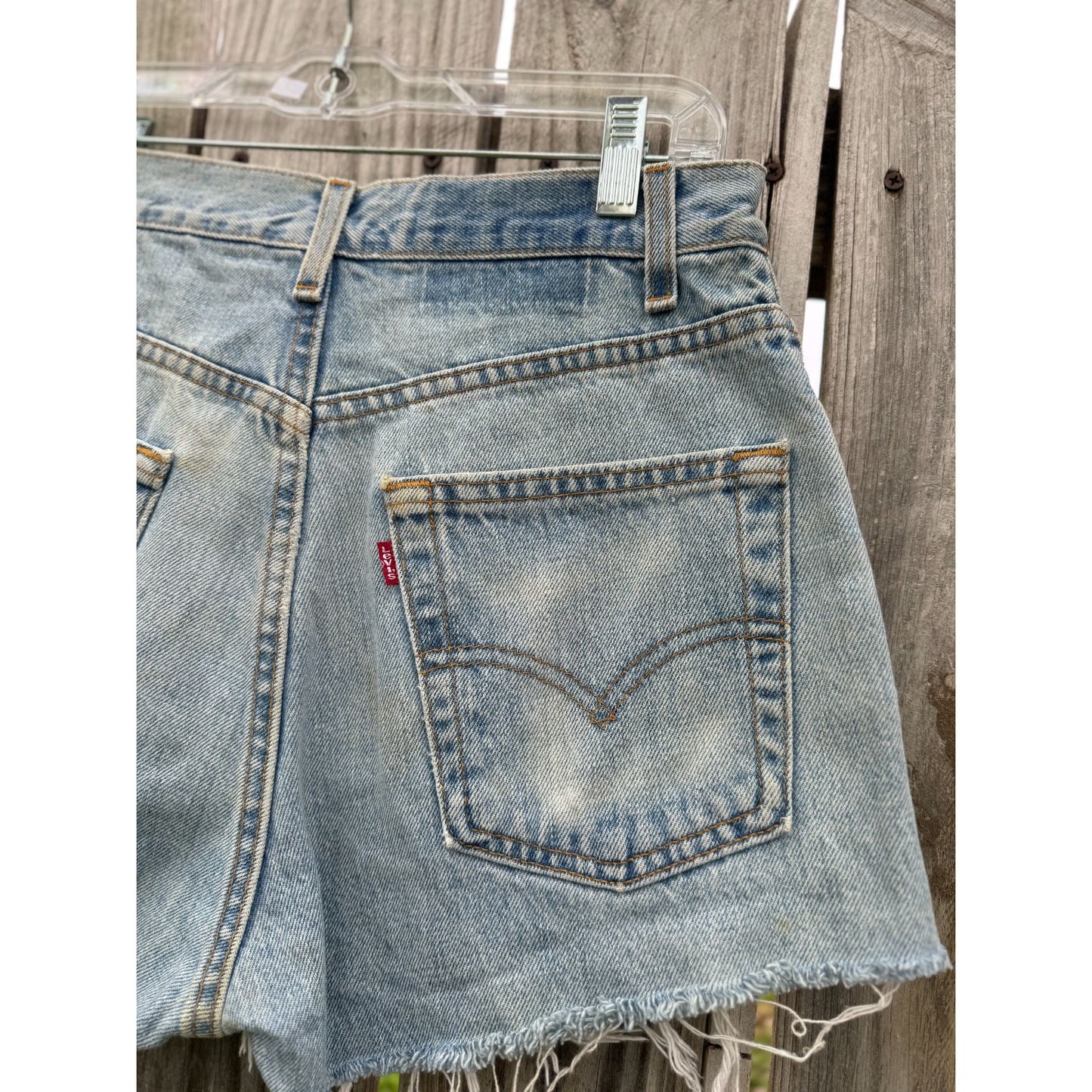 90's Levi's Medium Wash Cut Off Raw Hem Denim Jean Shorts 29" Waist