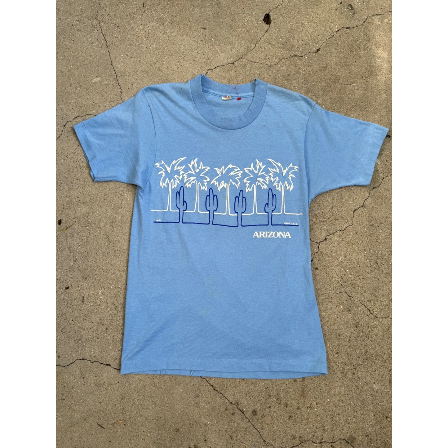 80's Arizona Single Stitch Blue Graphic Tee T-Shirt Medium