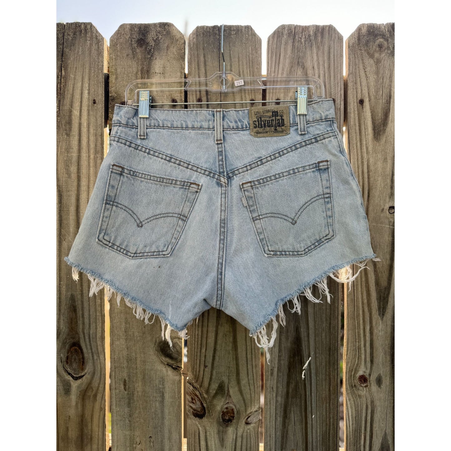 90's Levi's silverTab Loose Fit Cut Off Raw Hem Jean Shorts Waist 31"