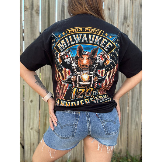 NEW 2013 Milwaukee Hogg 120th Anniversary Motorcycle Rally Graphic Tee Medium