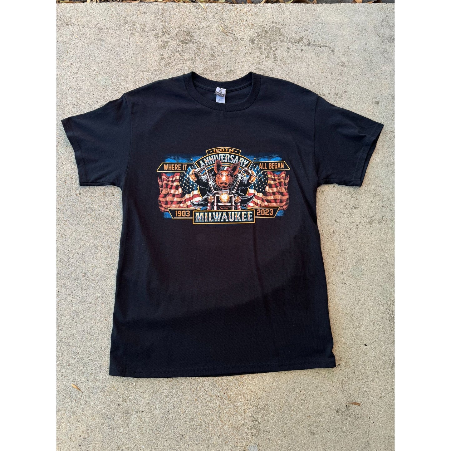 NEW 2013 Milwaukee Hogg 120th Anniversary Motorcycle Rally Graphic Tee Medium