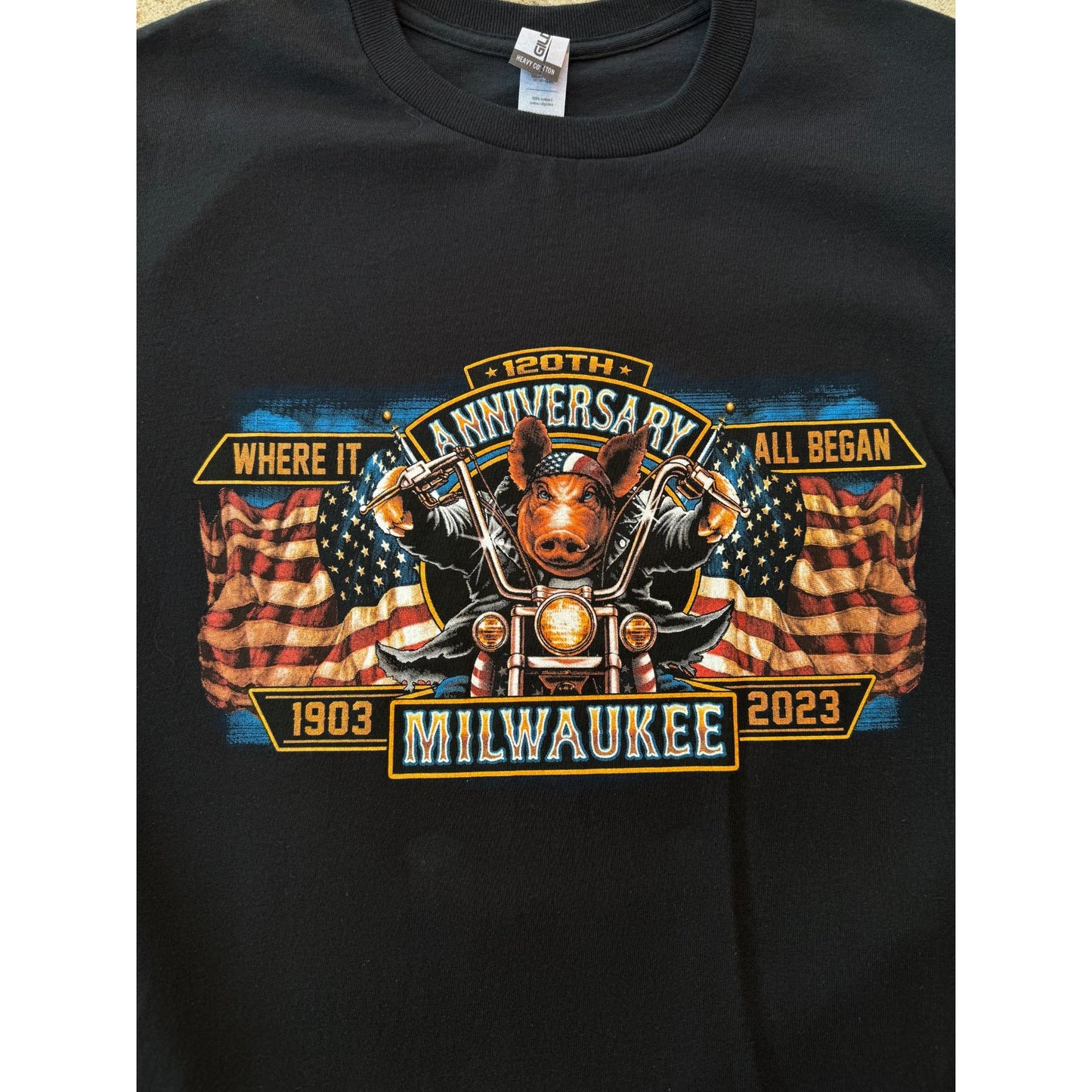 NEW 2013 Milwaukee Hogg 120th Anniversary Motorcycle Rally Graphic Tee Medium