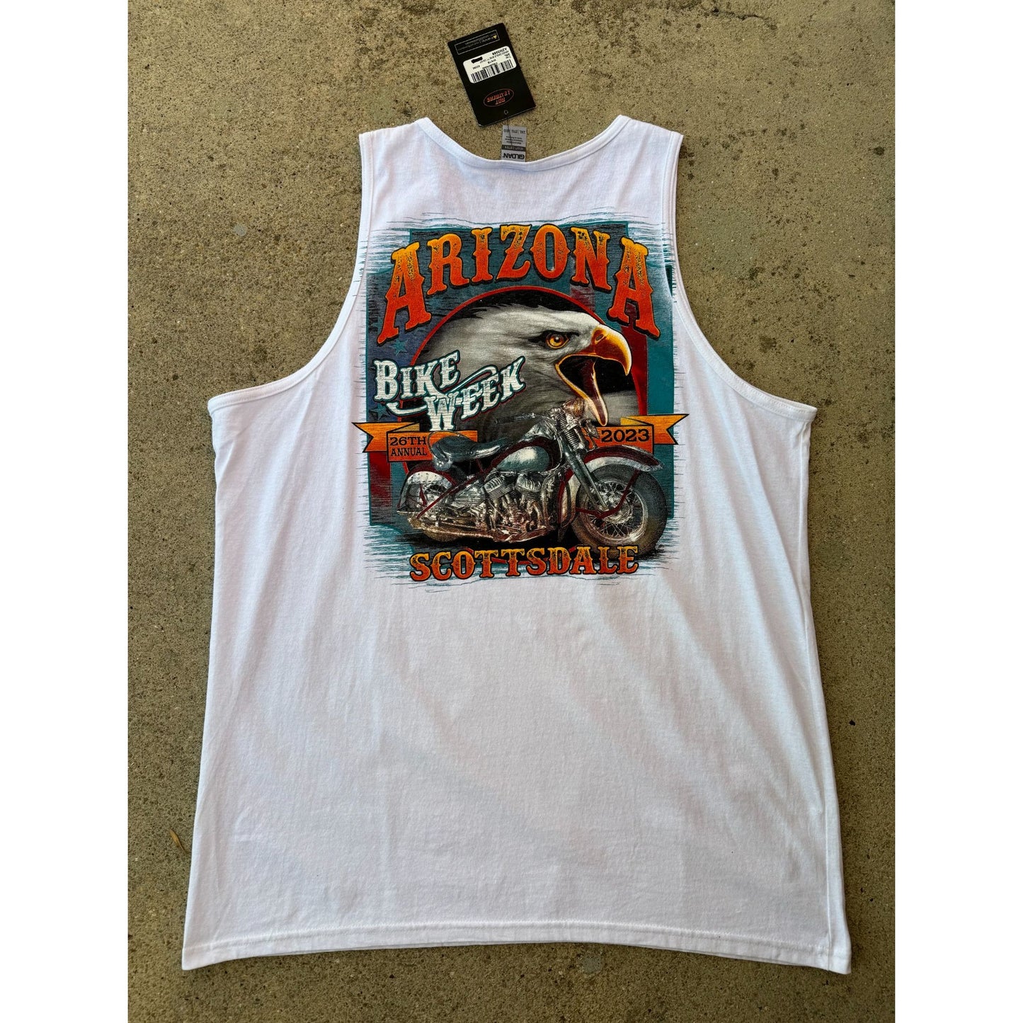 NWT 2023 Arizona Bike Week Eagle Scottsdale Motorcycle Graphic Tank Top Tee 2XL