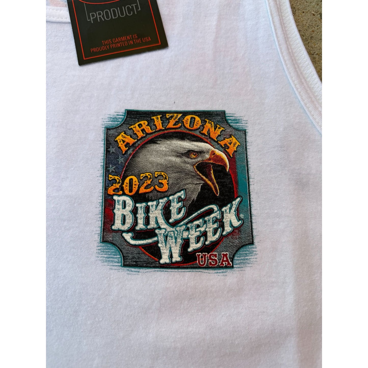 NWT 2023 Arizona Bike Week Eagle Scottsdale Motorcycle Graphic Tank Top Tee 2XL