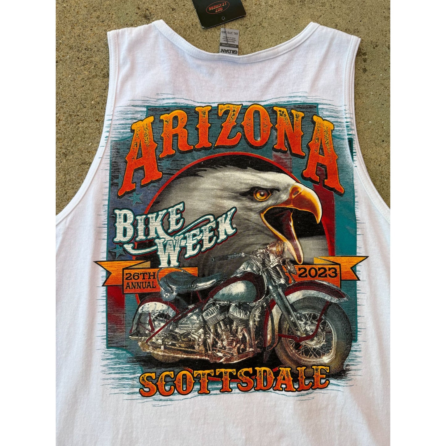 NWT 2023 Arizona Bike Week Eagle Scottsdale Motorcycle Graphic Tank Top Tee 2XL